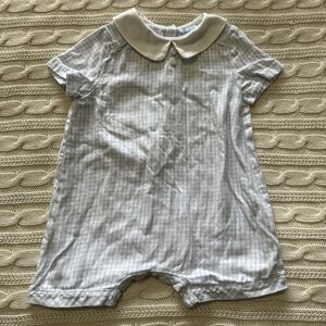 Luli and Me & 12-18 Months Baby Romper Collar Blue Collar Baby